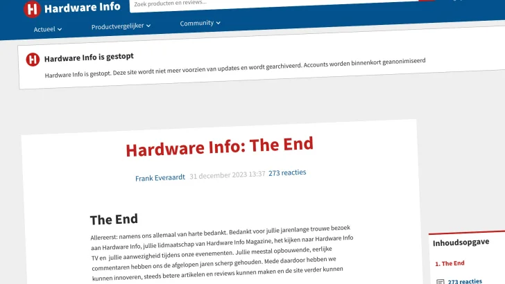 Nederländska sajten Hardware.info lägger ned