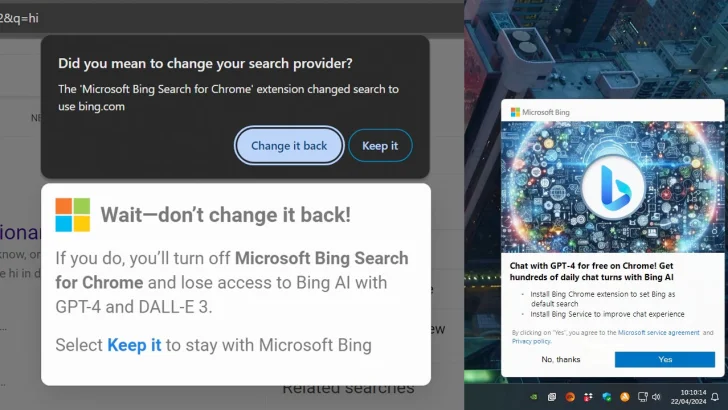 Microsoft stör fler Chrome-användare med Bing-reklam