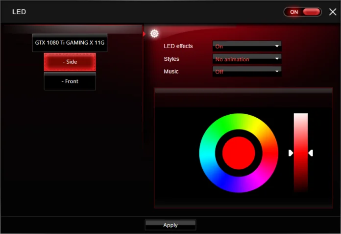 MSI 1080 Ti Gaming X Gaming App LED1.png