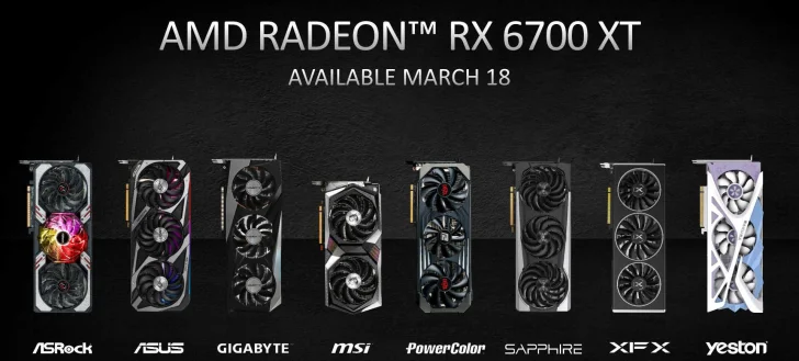 Grafikkortstillverkare visar upp sina Radeon RX 6700 XT
