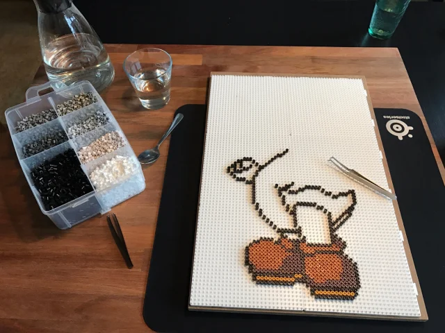 Pixel Art - Yoshi på tavla i trä