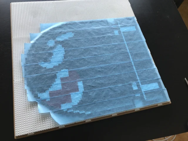 Pixel Art - Banzai Bill på tavla i trä