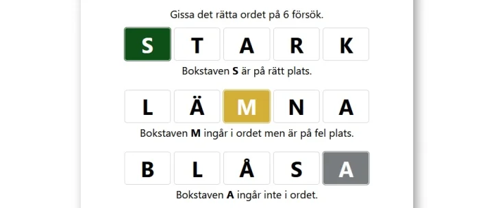 Medlem kodar svensk version av ordspelet Wordle