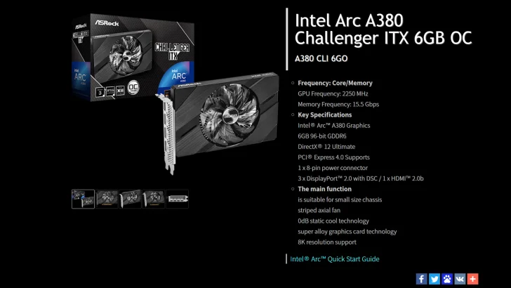 Asrock avtäcker Intel Arc A380 i Mini ITX-format