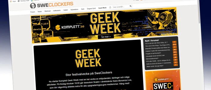 Nu startar Komplett Geek Week på SweClockers – häng med!