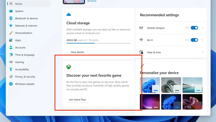 Microsoft börjar göra reklam för Game Pass i Windows