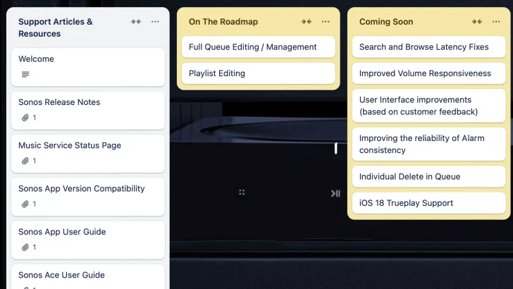 Efter appfiaskot: Sonos delar Trello-tavla med användarna