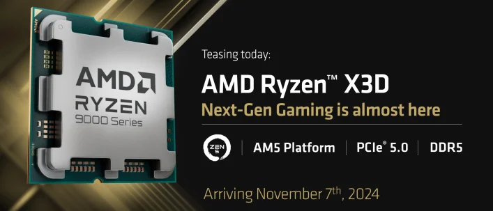 AMD släpper Ryzen 9000X3D-serien den 7 november