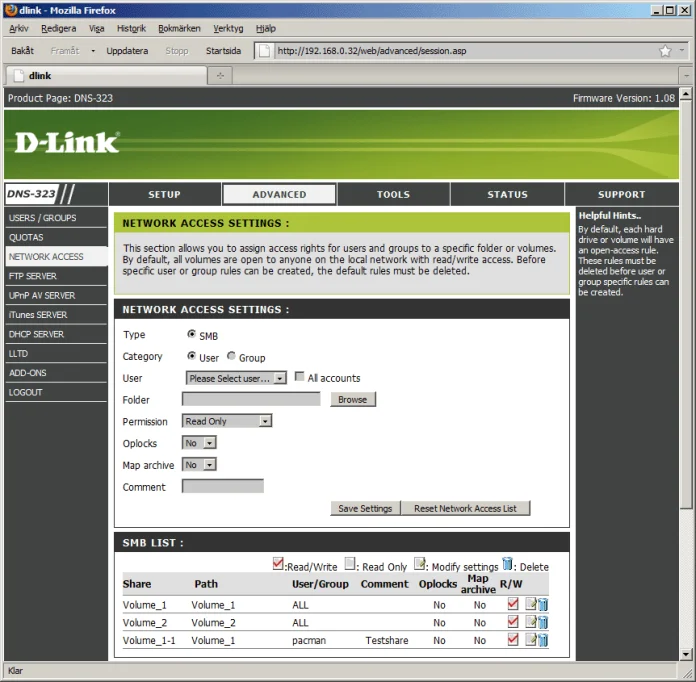 D link dns 323 настройка