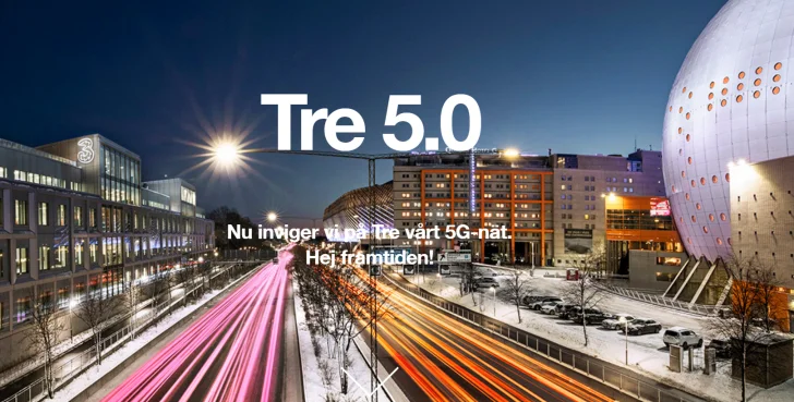 Tre öppnar Sveriges första publika 5G-nät