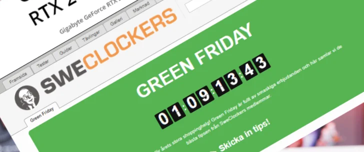 Sweclockers Green Friday-portal går live natten mot fredag!