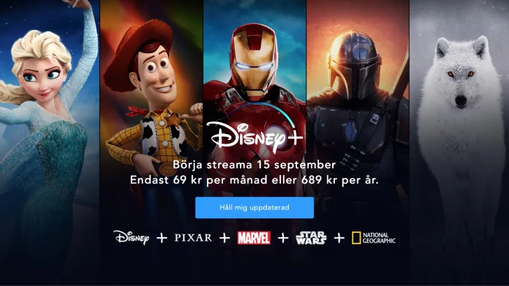 Disney+ släpps i Sverige i september