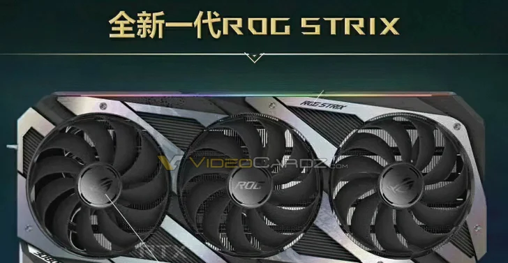 Asus Geforce RTX 3080 Ti ROG Strix fångad på bild