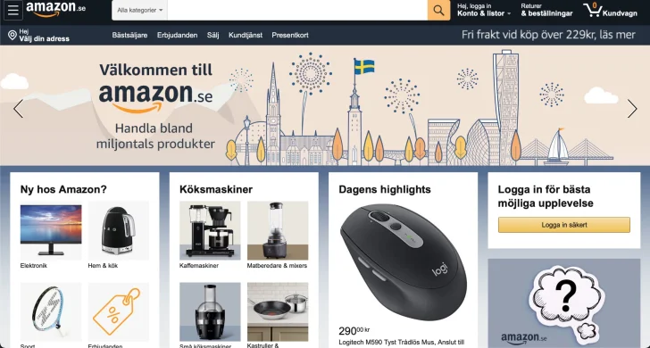 Amazon öppnar dörrarna i Sverige