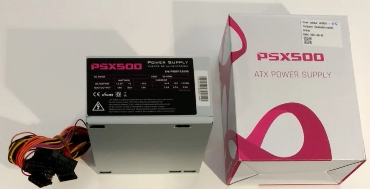 Nätaggregatet Hiditec PSX500 återkallas från den svenska marknaden