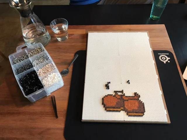 Pixel Art - Yoshi på tavla i trä