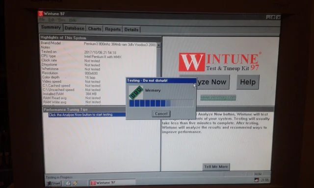 Slot 1 Pentium III, 3dFx Retro win98 build